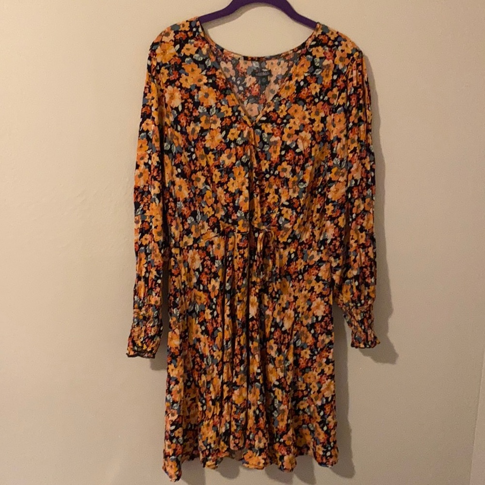 Orange Floral Dress XXL